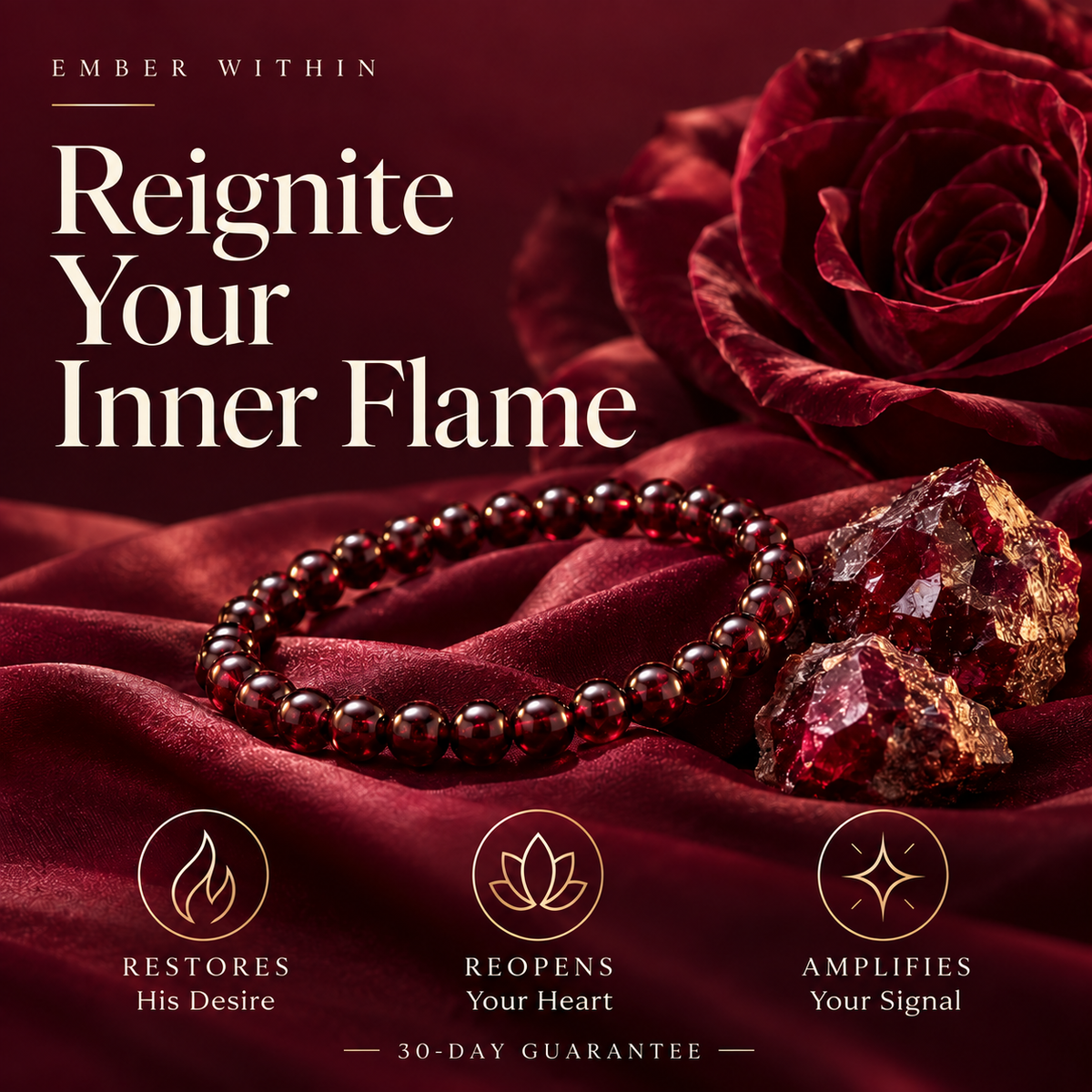 Inner Flame — Garnet Bracelet